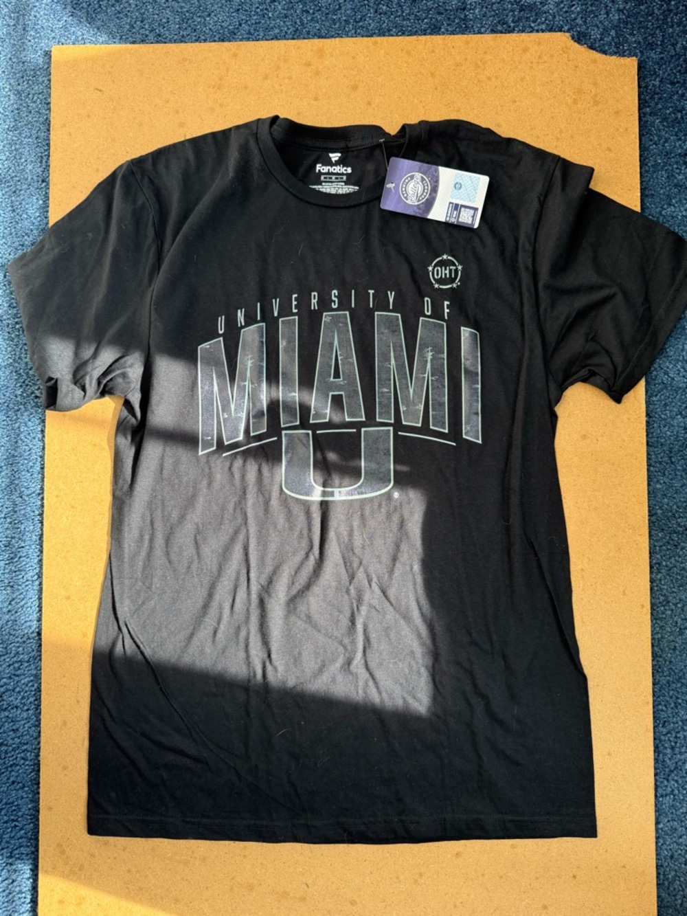 Fanatics Black University of Miami Graphic Tee Men’s Size Medium